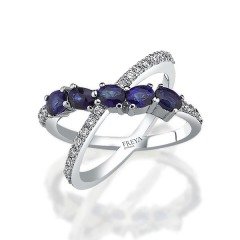 1.27 Karat Safir Özel Tasarım Pırlanta Yüzük F-VS