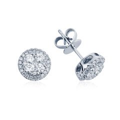 0.65 Karat Pırlanta Tektaş Küpe F-VS/SI