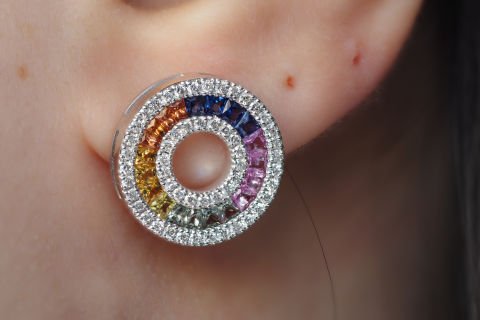 2.98 karat RAİNBOW PIRLANTA KÜPE